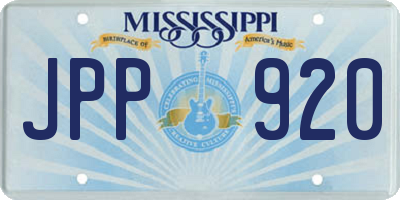 MS license plate JPP920