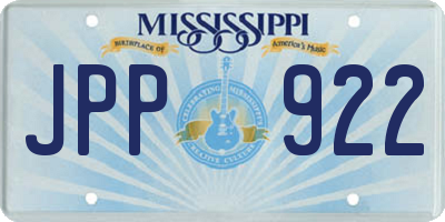 MS license plate JPP922