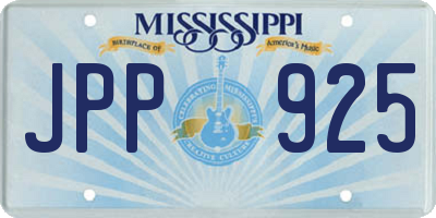 MS license plate JPP925