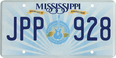 MS license plate JPP928