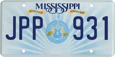 MS license plate JPP931