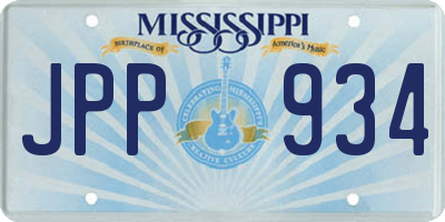 MS license plate JPP934