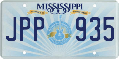 MS license plate JPP935