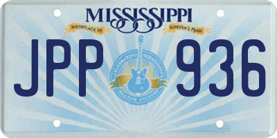 MS license plate JPP936
