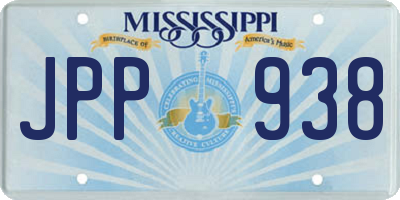 MS license plate JPP938