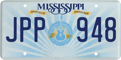 MS license plate JPP948