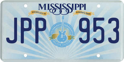 MS license plate JPP953
