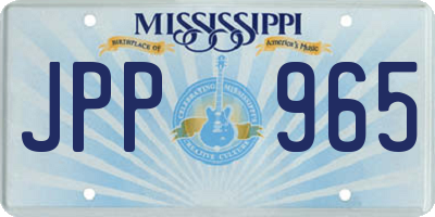 MS license plate JPP965