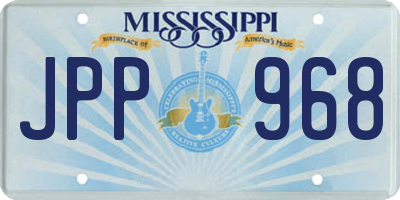 MS license plate JPP968