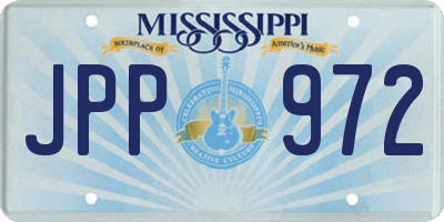 MS license plate JPP972