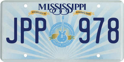 MS license plate JPP978
