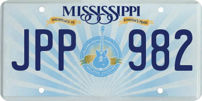 MS license plate JPP982