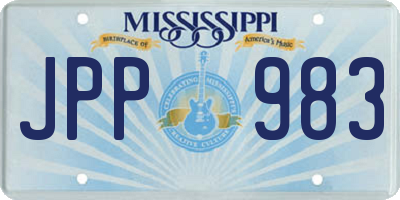 MS license plate JPP983