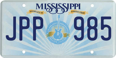 MS license plate JPP985