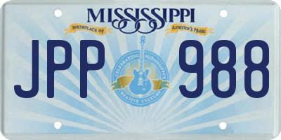 MS license plate JPP988