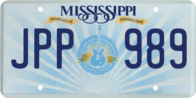 MS license plate JPP989