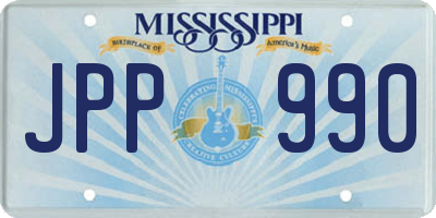MS license plate JPP990