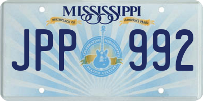 MS license plate JPP992