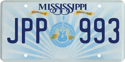 MS license plate JPP993