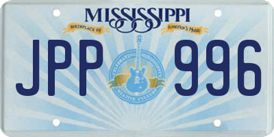 MS license plate JPP996