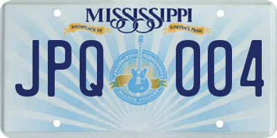 MS license plate JPQ004