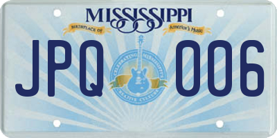 MS license plate JPQ006