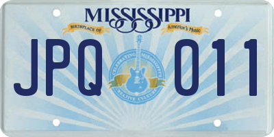 MS license plate JPQ011