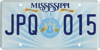 MS license plate JPQ015
