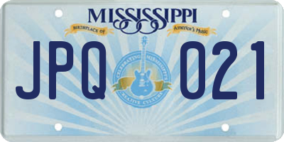 MS license plate JPQ021