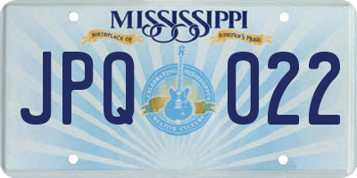 MS license plate JPQ022