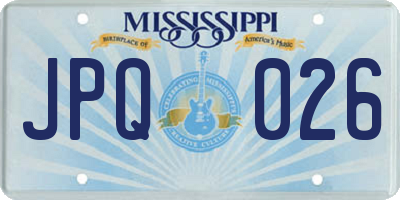MS license plate JPQ026