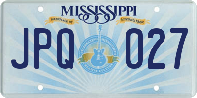 MS license plate JPQ027