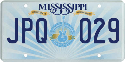 MS license plate JPQ029