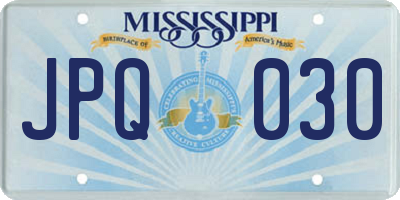 MS license plate JPQ030