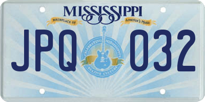 MS license plate JPQ032