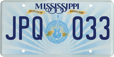 MS license plate JPQ033