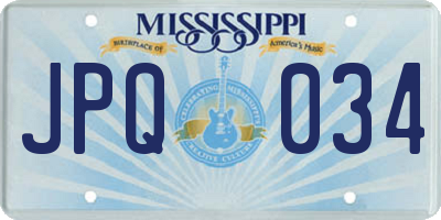 MS license plate JPQ034
