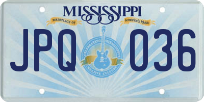 MS license plate JPQ036