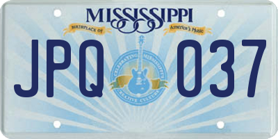 MS license plate JPQ037