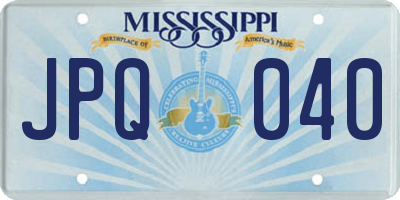 MS license plate JPQ040