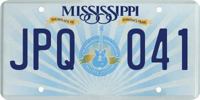 MS license plate JPQ041