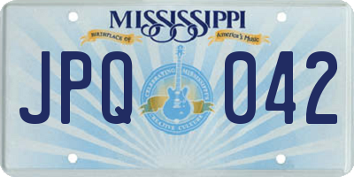 MS license plate JPQ042