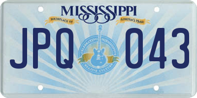 MS license plate JPQ043