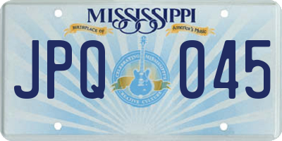 MS license plate JPQ045