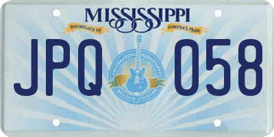 MS license plate JPQ058