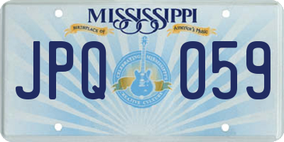 MS license plate JPQ059