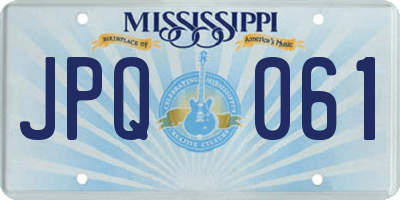 MS license plate JPQ061