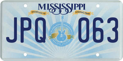 MS license plate JPQ063