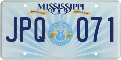 MS license plate JPQ071