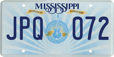 MS license plate JPQ072